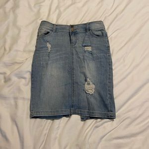 New York and company knee length denim skirt